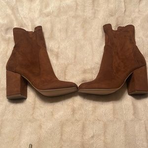 Brown suede booties- Steve Madden